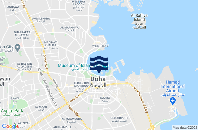 Doha, Qatarの潮見表地図