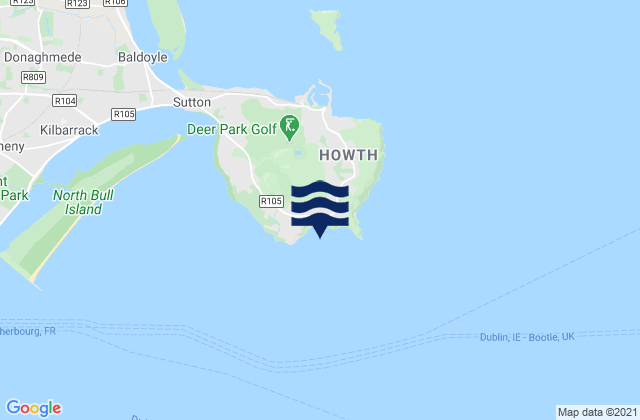 Doldrum Bay, Irelandの潮見表地図