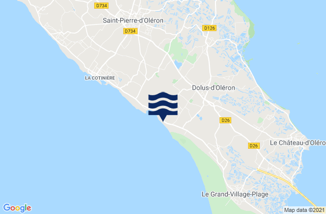 Dolus-d'Oléron, Franceの潮見表地図