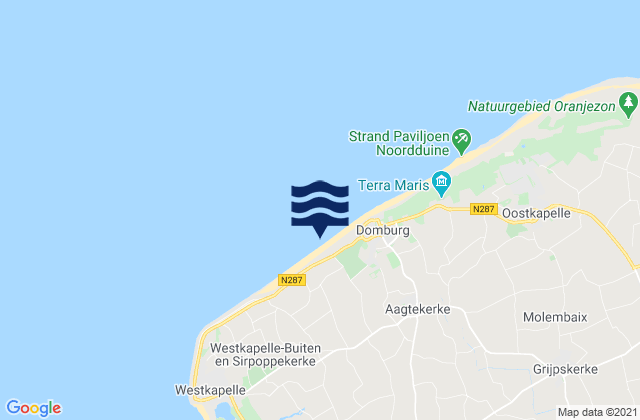 Domburg, Netherlandsの潮見表地図