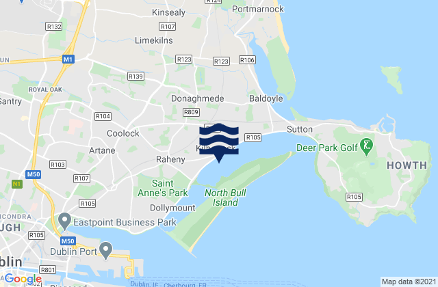 Donaghmede, Irelandの潮見表地図