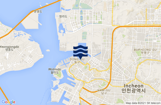 Dong-gu, South Koreaの潮見表地図
