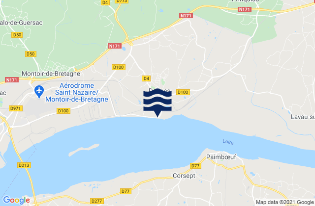 Donges, Franceの潮見表地図