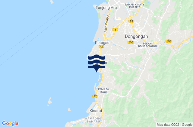 Donggongon, Malaysiaの潮見表地図