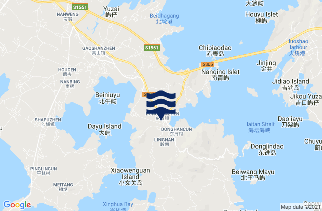 Donghan, Chinaの潮見表地図