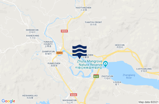Dongkeng, Chinaの潮見表地図