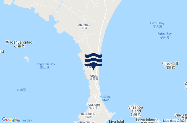 Donglin, Chinaの潮見表地図