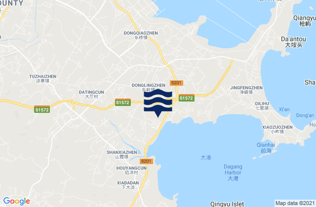 Dongling, Chinaの潮見表地図
