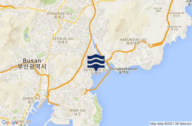 Dongnae-gu, South Koreaの潮見表地図