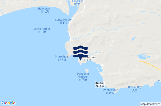 Dongping, Chinaの潮見表地図