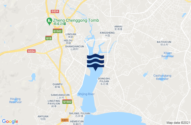 Dongshi, Chinaの潮見表地図