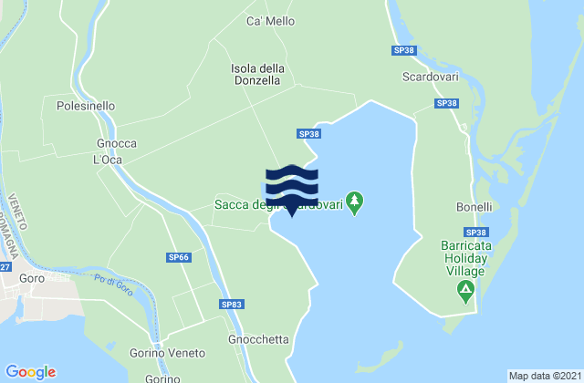 Donzella, Italyの潮見表地図