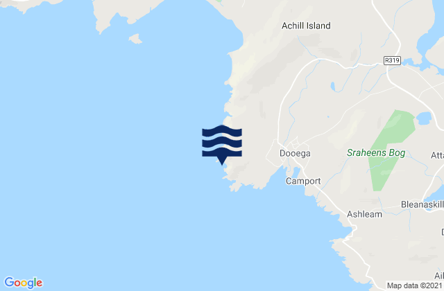 Dooega Head, Irelandの潮見表地図