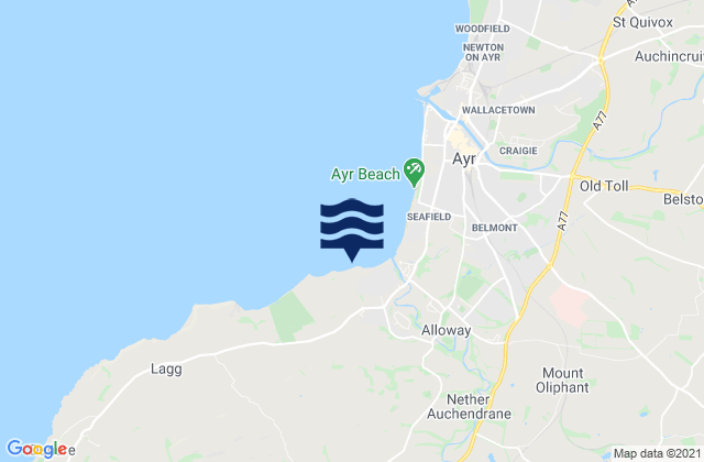 Doonfoot Beach, United Kingdomの潮見表地図