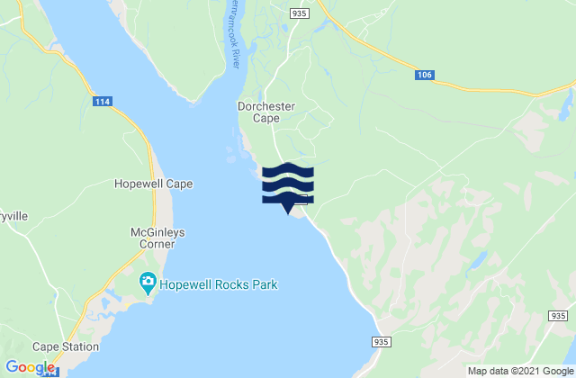 Dorchester Cape, Canadaの潮見表地図
