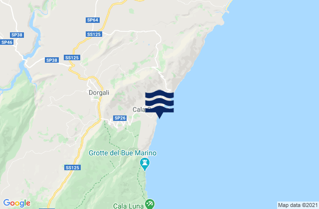 Dorgali, Italyの潮見表地図