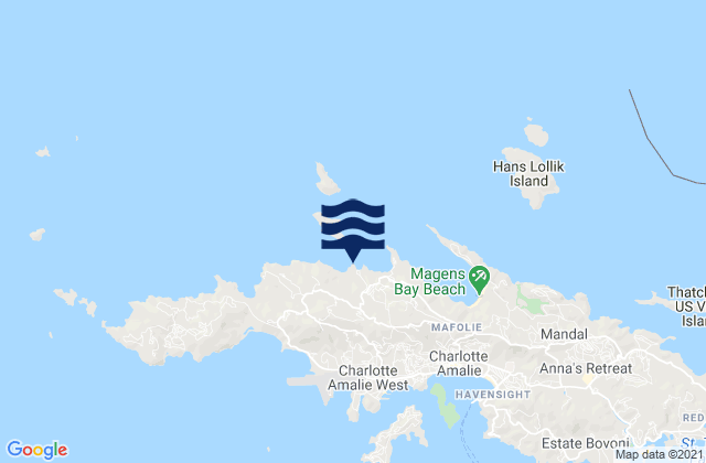 Dorothea Bay Saint Thomas, U.S. Virgin Islandsの潮見表地図