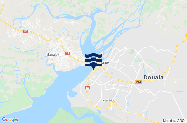 Douala, Cameroonの潮見表地図