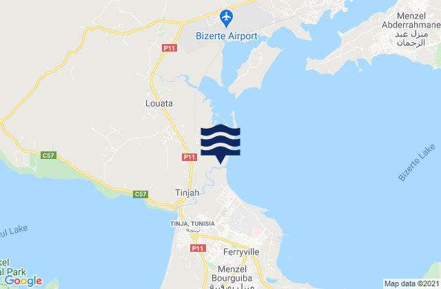 Douar Tindja, Tunisiaの潮見表地図