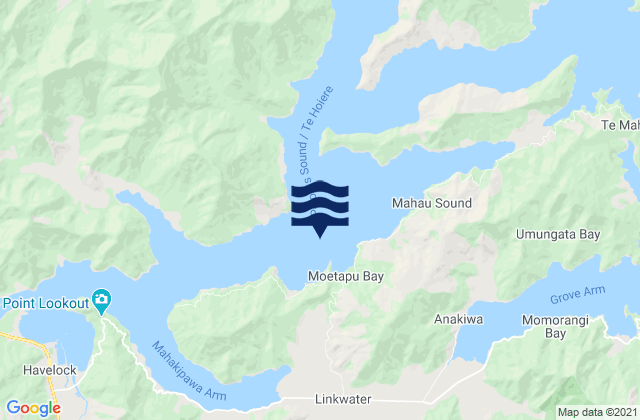 Double Bay, New Zealandの潮見表地図