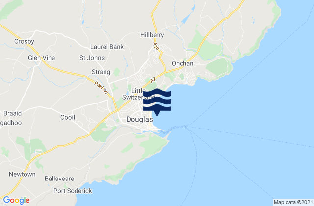 Douglas - Central Beach, United Kingdomの潮見表地図