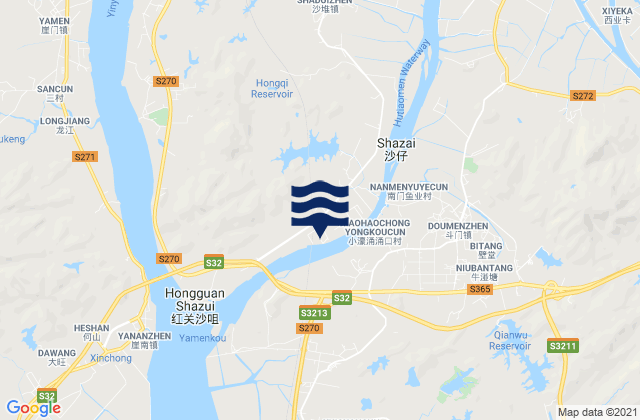 Doumen, Chinaの潮見表地図