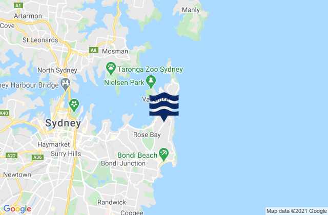 Dover Heights, Australiaの潮見表地図