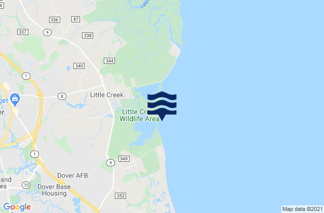 Dover, United Statesの潮見表地図