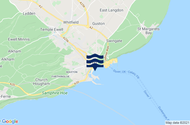 Dover, United Kingdomの潮見表地図