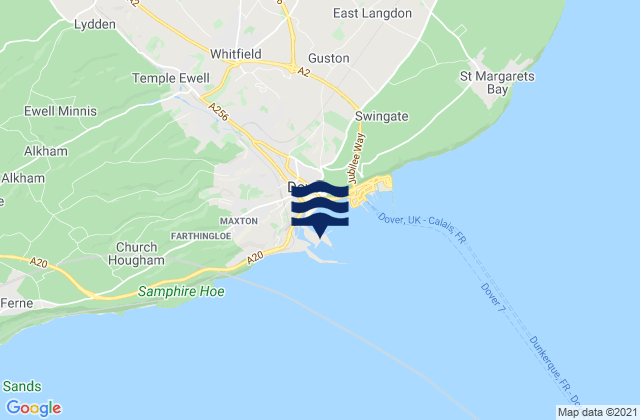Dover, Franceの潮見表地図