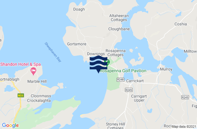 Downings Bay, Irelandの潮見表地図