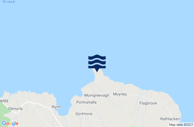 Downpatrick Head, Irelandの潮見表地図