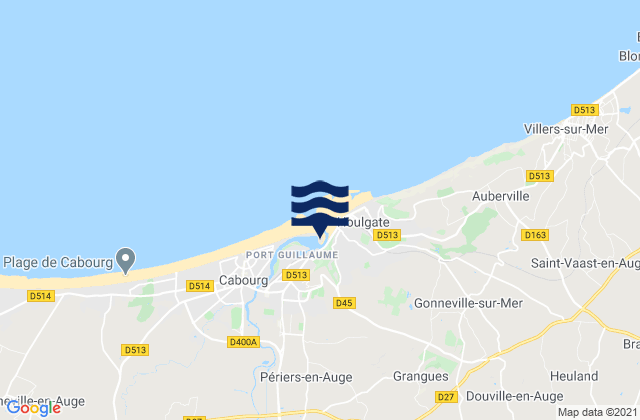 Dozulé, Franceの潮見表地図