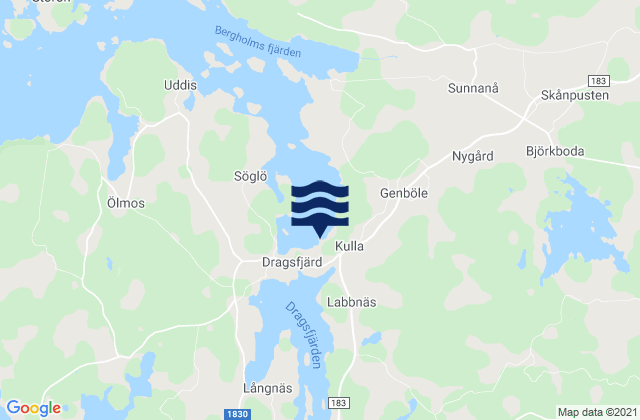 Dragsfjärd, Finlandの潮見表地図