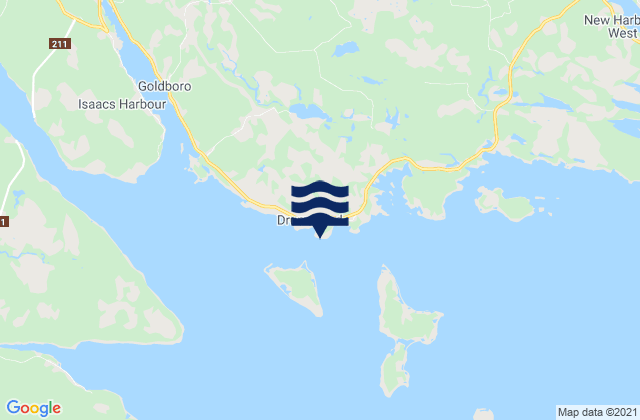 Drum Head Island, Canadaの潮見表地図