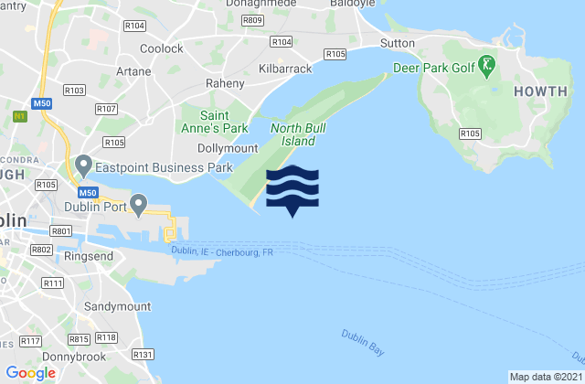 Dublin Bar, Irelandの潮見表地図