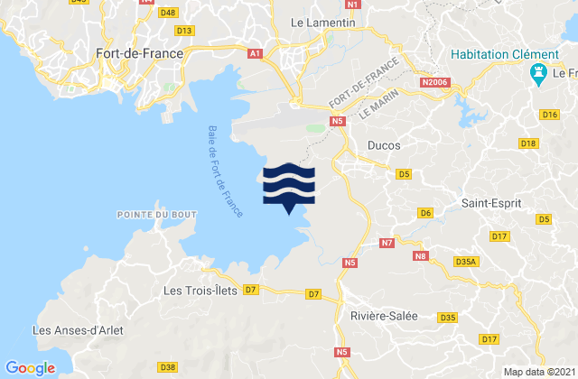 Ducos, Martiniqueの潮見表地図