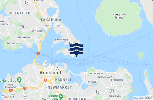 Duders Beach, New Zealandの潮見表地図