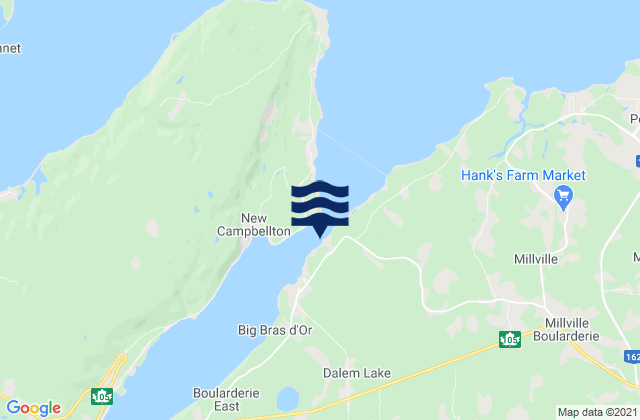 Duffus Point, Canadaの潮見表地図