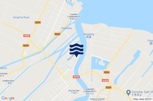 Duigougang, Chinaの潮見表地図