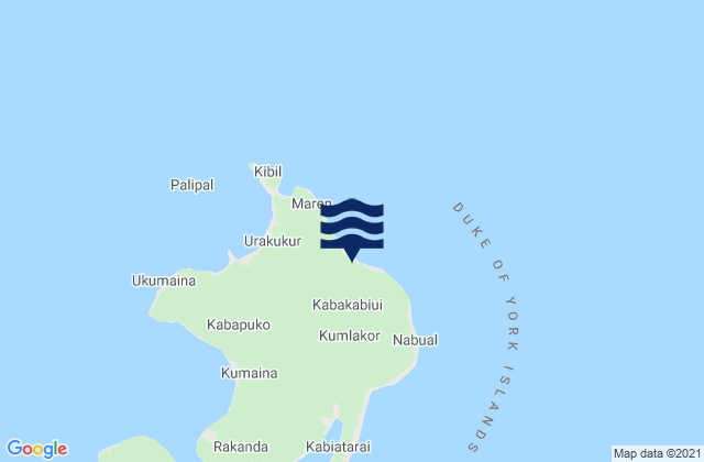 Duke of York, Papua New Guineaの潮見表地図