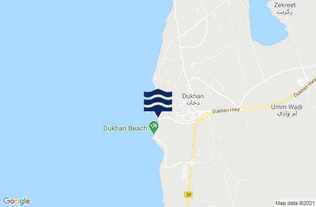 Dukhān, Qatarの潮見表地図
