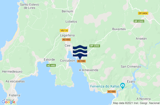 Dumbría, Spainの潮見表地図