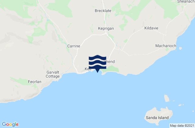 Dunaverty Bay, United Kingdomの潮見表地図