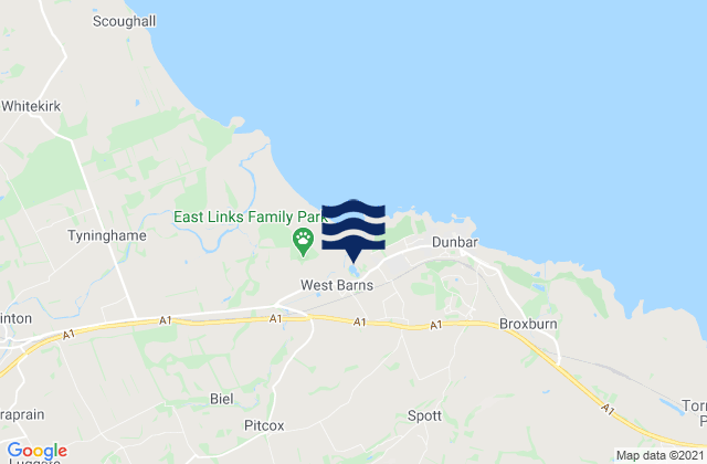 Dunbar/Belhaven Bay, United Kingdomの潮見表地図