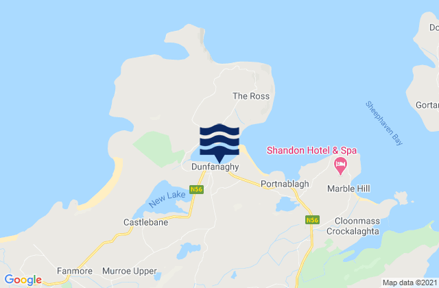 Dunfanaghy, Irelandの潮見表地図