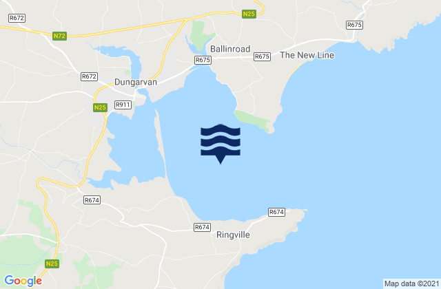 Dungarvan Harbour, Irelandの潮見表地図