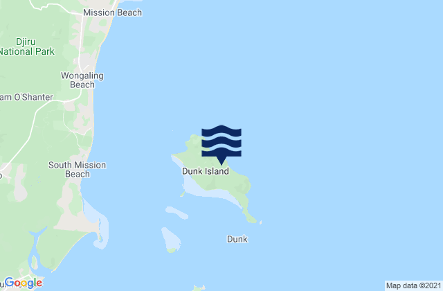 Dunk Island, Australiaの潮見表地図