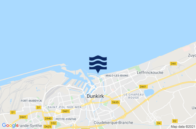 Dunkerque, Franceの潮見表地図