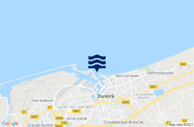 Dunkerque, Franceの潮見表地図